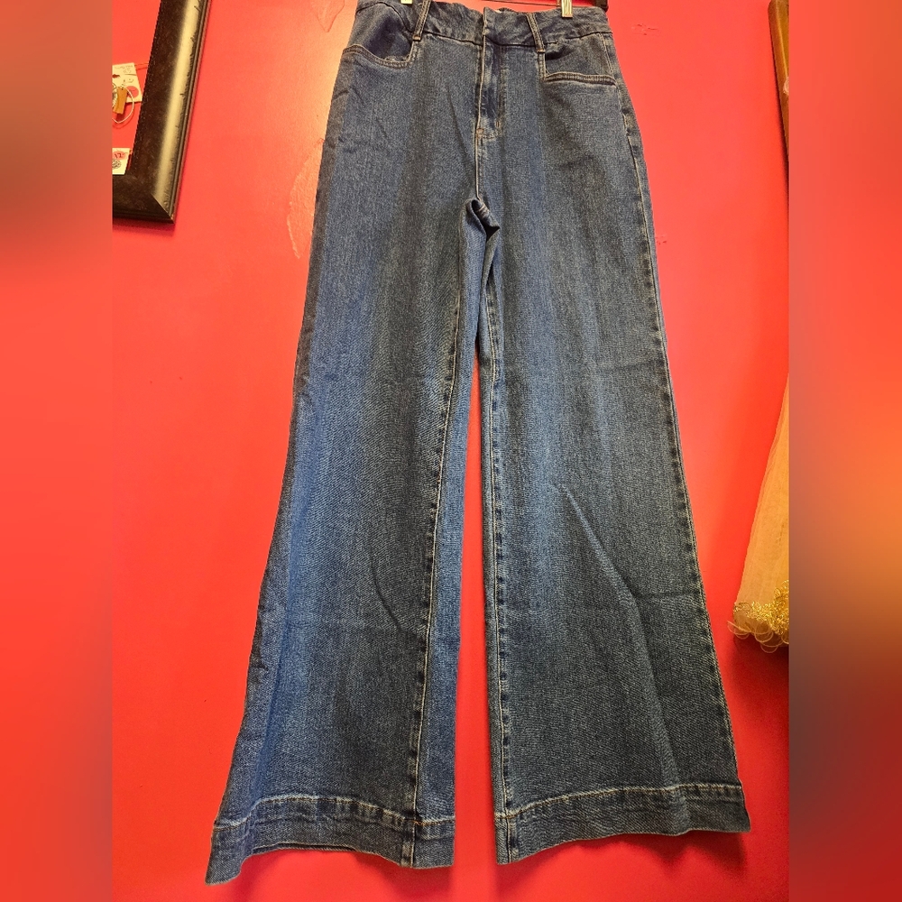 Fashion Nova Dark Blue Flare Jeans